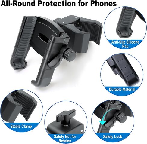 Golf Cart Phone Holder, Cell Phone Holder Mount Compatible with EZGO/Club Car/Yamaha, Universal Compatible with iPhone Galaxy Google Pixel, Golf Cart Accessories Fit for Smart Phones, Red in Saudi Arabia