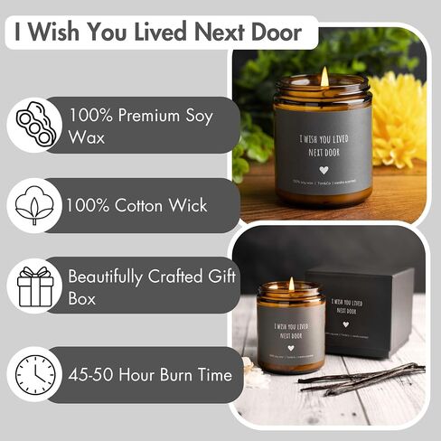 I Wish You Lived Next Door, Friendship Candle, Birthday Gifts for Women Best Friends, Christmas Gifts for Women, Vanilla Candle in Saudi Arabia