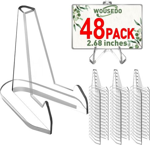 48 Packs (Height 2.68 Inches) Card Display Stands Clear,Small Acrylic Easel Stand Clear,for Display Challenge Medals,Graded Card,Baseball Card,Sports Cards,Trading Cards,Coin in Saudi Arabia
