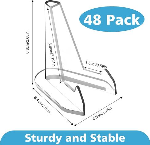 48 Packs (Height 2.68 Inches) Card Display Stands Clear,Small Acrylic Easel Stand Clear,for Display Challenge Medals,Graded Card,Baseball Card,Sports Cards,Trading Cards,Coin in Saudi Arabia
