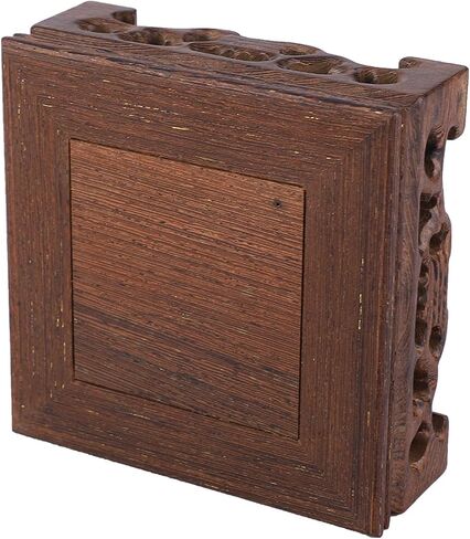 Hapivida Wood Display Stand, Delicate Small Square Teapot Base Solid Wood Vase Decoration Bonsai Pedestal for Home Office Decoration(10×10×3.7 cm) in Saudi Arabia