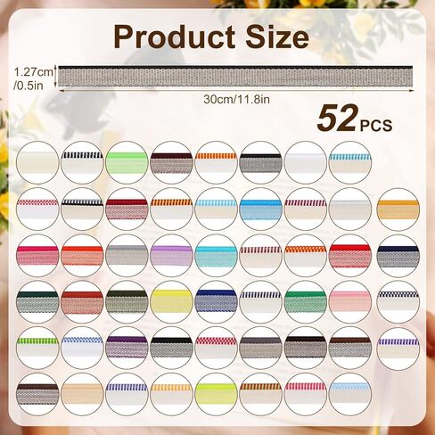 24pcs Book Binding Headbands, 11.8x0.5 Inch Cotton Book Headband Bookbinding Endbands Book Binding Cloth Book Binding Kits for Beginners Book Binding Decoration (24 Colors) in Kuwait