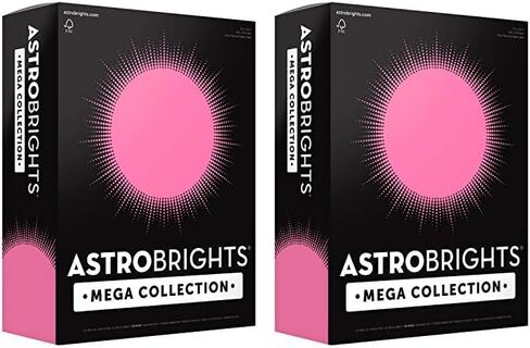مجموعة Astrobrights Mega، ورق ملون، وردي نيون، 625 ورقة، 24 رطل/89 جرامًا للمتر المربع، 8.5 بوصة × 11 - المزيد من الأوراق! (91673) in Kuwait