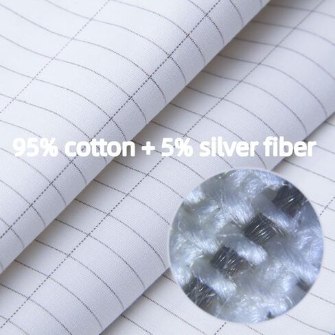 Grounded Pillowcase Cotton Pillowcase with Silver Fiber Electric Pillowcase for Improved Sleep and Pain Relief (20" x 30"), White in Saudi Arabia