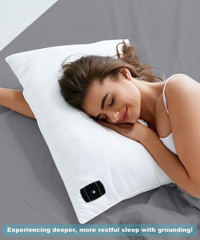 Grounded Pillowcase Cotton Pillowcase with Silver Fiber Electric Pillowcase for Improved Sleep and Pain Relief (20" x 30"), White in Saudi Arabia