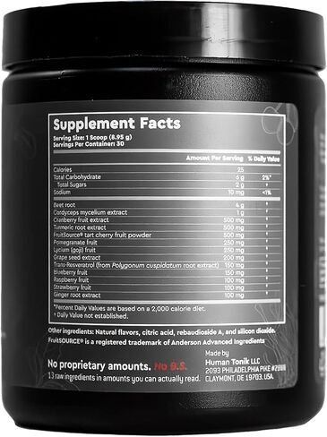 Red Tonik Superfood Powder - Daily Supplement with 13 Superfoods |Vitamins and Minerals |Boost Energy, Stamina |Post-Workout Recovery |Berry Flavor (2 Tubs) in Saudi Arabia