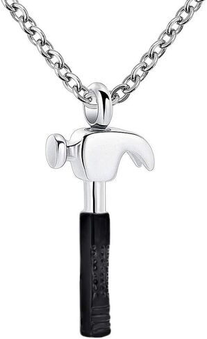 Urn Necklace for Ashes Cremation Jewelry Hammer Memorial Pendant Stainless Steel Keepsake for Men Women in Saudi Arabia