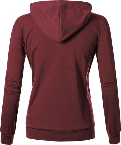 GIVON Women's Zip Up Hoodie Lightweight Regular Fit Sweatshirt with Waffle Knit Side Panels and Inside Hood in Saudi Arabia