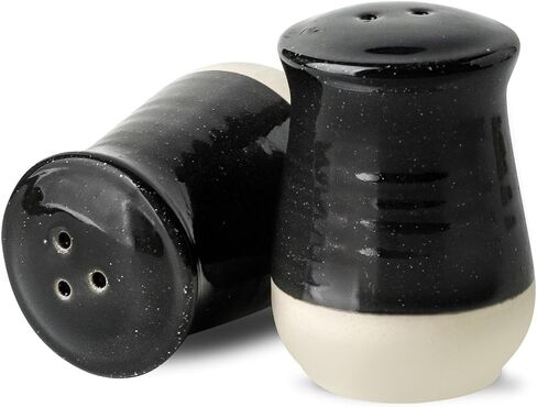 Glowworm Ceramic Salt and Pepper Shakers, Salt Shaker for Kitchen, Spice Shaker for Cooking Baking BBQ, Cute Kitchen Decor for Home Restaurants, Black in Saudi Arabia