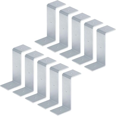 10 قطع من دعامات مشبك Z عالية 5-3/8 بوصة، دعامة زاوية مزدوجة للحجب المسطح الآمن 2x6 بين الروافع أو الدعامات لدعم الغلاف، العرض 1-1/2 بوصة، السمك 2.8 مم (12 جا) in Kuwait