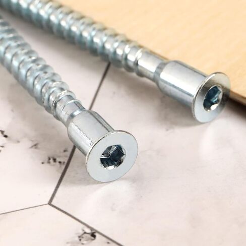 100PCS M7x70mm Hex Socket Countersunk Head Self Tapping Connecting Screws Allen Flat Head Furniture Confirmat Screws Carbon Steel Zinc Plated in Saudi Arabia
