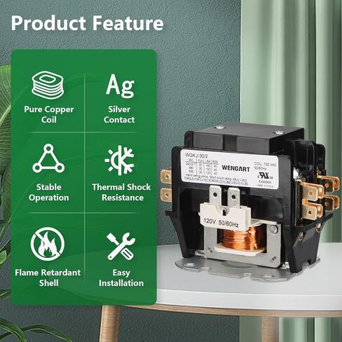 موصل HVAC، ثنائي القطب 30 أمبير، 120 فولت تيار متردد مناسب لأنظمة تكييف الهواء والتبريد in Kuwait