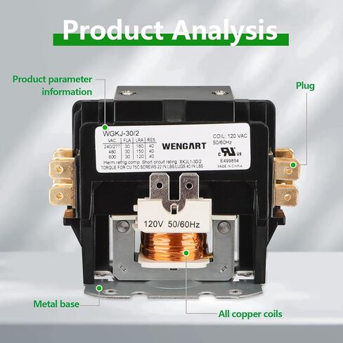 موصل HVAC، ثنائي القطب 30 أمبير، 120 فولت تيار متردد مناسب لأنظمة تكييف الهواء والتبريد in Kuwait