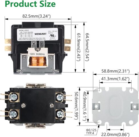 موصل HVAC، ثنائي القطب 30 أمبير، 120 فولت تيار متردد مناسب لأنظمة تكييف الهواء والتبريد in Kuwait