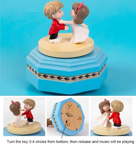 Pursuestar You are My Sunshine Music Box Dancing With You، هدايا موسيقية دوارة من الخشب الأزرق لمحبي النساء والفتيات والصديقة والزوجة والزوج وعيد الحب والزفاف in Kuwait