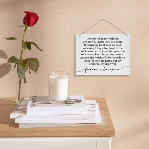 Inspirational Wood Sign, Hanging Wooden Plaques Decor, Decorative Wooden Wall Plaque, Warm Home Decor, Farmhouse Family Decor, Gift for Children, For My Children, My Door will Forever Be Open Sign in Saudi Arabia