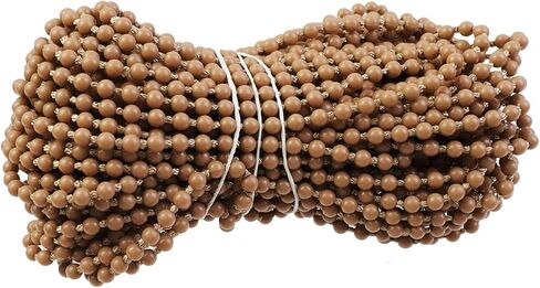 Wealrit 15 مترًا (16.4 ياردة) سلسلة خرز للمكفوفين مع 15 قطعة موصلات سلسلة ظلال دوارة ستارة فينيسية مطرزة بأجزاء ظل رومانية (بني) in Kuwait