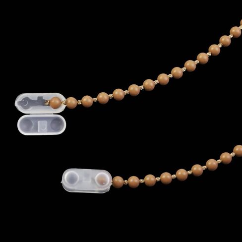 Wealrit 15 مترًا (16.4 ياردة) سلسلة خرز للمكفوفين مع 15 قطعة موصلات سلسلة ظلال دوارة ستارة فينيسية مطرزة بأجزاء ظل رومانية (بني) in Kuwait