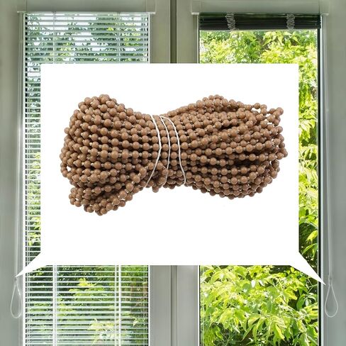 Wealrit 15 مترًا (16.4 ياردة) سلسلة خرز للمكفوفين مع 15 قطعة موصلات سلسلة ظلال دوارة ستارة فينيسية مطرزة بأجزاء ظل رومانية (بني) in Kuwait