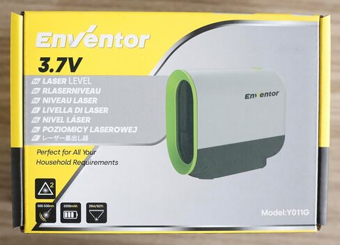 ENVENTOR Green Laser Level, 164FT USB Rechargeable Li-ion Battery 360° Self Leveling Laser Level for Wall Picture Hanging, Waterproof Cross Line Laser Tool Outdoor with Pulse Mode, Magnetic Base in Saudi Arabia