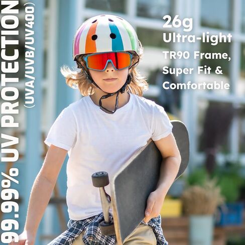 Kids Sunglasses for Boys Girls,Youth Baseball Sunglasses Softball Sun Glasses UV400,Cycling Glasses Running Sunglasses in Saudi Arabia