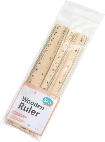 ZZTX 3 Pack Wooden Ruler 12 Inch Rulers Bulk Wood Measuring Ruler for Students Office School Supplies 2 Scale (30 cm) in Kuwait