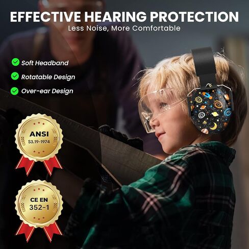 RIIKUNTEK Kids Ear Protection, SNR 27dB Noise Cancelling Headphones for Kids, Autism and Teens in Saudi Arabia
