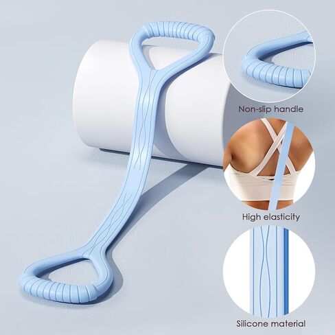 Figure 8 Resistance Band, Elastic Bands for Exercise for Arm, Shoulder, Back, Leg Stretching, Portable Home Office Elastic Training Band for Yoga, Pilates, Fits in Kuwait