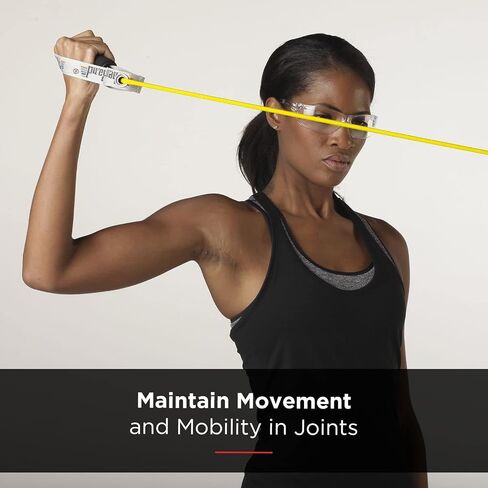 TheraBand Resistance Tubes, Professional Latex Elastic Tubing with Soft Handles, Full Body Exercise, Physical Therapy, Lower Pilates, At-Home Workouts, & Rehab, 48 Inch, Yellow, Thin, Beginner Level 2 in Saudi Arabia
