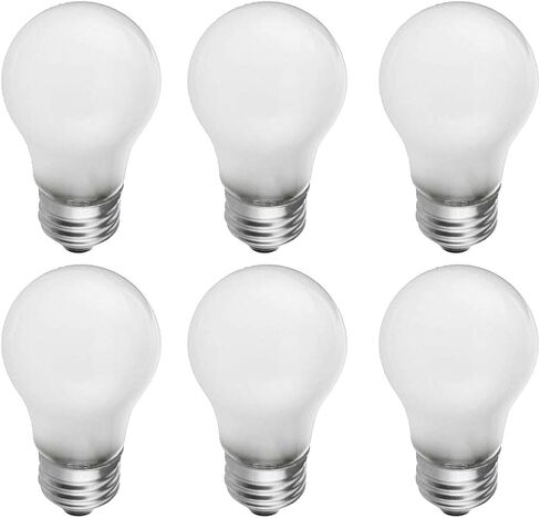 Xtricity Frosted A15 Incandescent Appliance Light Bulb, 40 Watt, 2700K Soft White, E26 Medium Base, 320 Lumens, 130V (6 Pack) in Saudi Arabia
