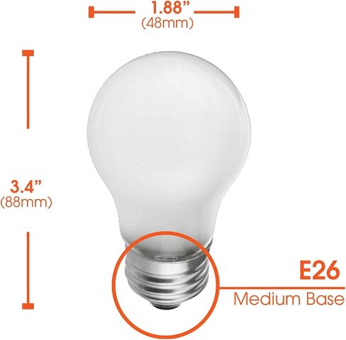 Xtricity Frosted A15 Incandescent Appliance Light Bulb, 40 Watt, 2700K Soft White, E26 Medium Base, 320 Lumens, 130V (6 Pack) in Saudi Arabia
