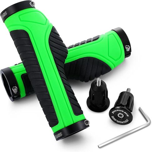 Bike Handlebar Grips, Non-Slip Ergonomic Design Bicycle Grips, Aluminum Double Lock-on Mountain Bike Grips with Multiple Colors for MTB BMX Scooter Downhill Foldable Urban Bikes in Saudi Arabia
