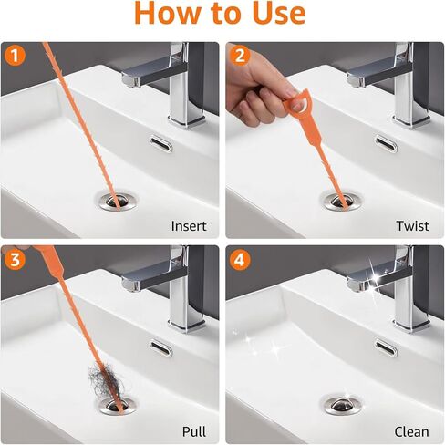 6Pcs Drain Clog Remover Tool, drain snake hair drain clog remover, 20 Inch toilet snake, plumbing snake for Sewer, Kitchen Sink, Bathroom Tub, Toilet. in Saudi Arabia
