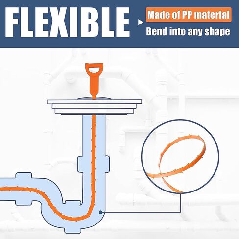 6Pcs Drain Clog Remover Tool, drain snake hair drain clog remover, 20 Inch toilet snake, plumbing snake for Sewer, Kitchen Sink, Bathroom Tub, Toilet. in Saudi Arabia