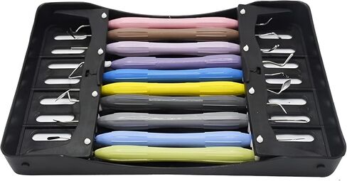 Premium Quality 10Pcs Dental Composite Filling Instruments Set Colorful Silicone Handle Double Ended with Free Sterilization Cassette in Saudi Arabia