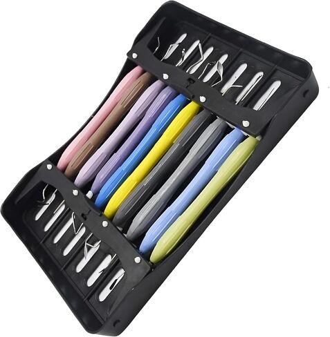 Premium Quality 10Pcs Dental Composite Filling Instruments Set Colorful Silicone Handle Double Ended with Free Sterilization Cassette in Saudi Arabia
