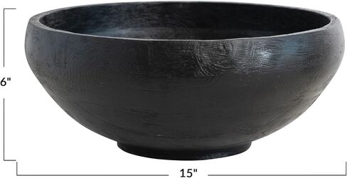 Bloomingville Carved Wood, Black Bowl in Saudi Arabia