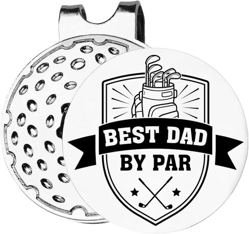 TSUYAWU Best Dad by Par Golf Ball Marker - قلم جولف مضحك للأب مع مشبك قبعة مغناطيسي هدية مبتكرة للجولف - هدايا إكسسوارات الجولف للأب الأب الأب لاعب الجولف لمحبي الجولف in Kuwait