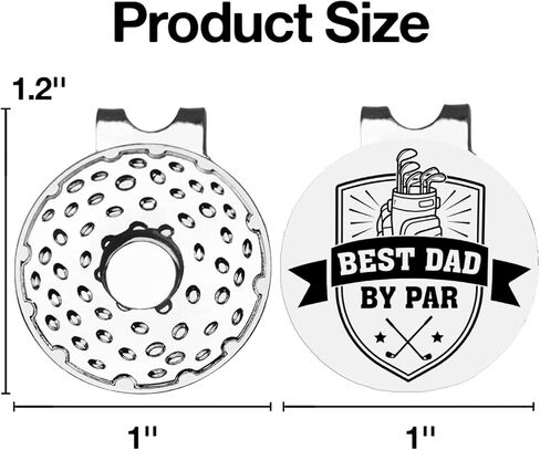 TSUYAWU Best Dad by Par Golf Ball Marker - قلم جولف مضحك للأب مع مشبك قبعة مغناطيسي هدية مبتكرة للجولف - هدايا إكسسوارات الجولف للأب الأب الأب لاعب الجولف لمحبي الجولف in Kuwait