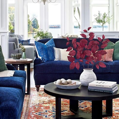 3PCS Artificial Fall Leaves Stems 29.5'' Fall Foliage Branches Autumn Salal Leaves Spray for Home Kitchen Farmhouse Thanksgiving Table Centerpiece Mantle Room Décor(Burgundy) in Saudi Arabia