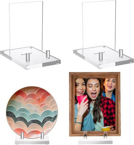 Jetec 4 Pcs Acrylic Book Easel Stand Clear Easels Acrylic Display Stands Book Holder Stand Acrylic Plate Stand for Picture Artworks Tablet Decorative Plate Photo Music Sheets, 4 x 6 x 6 Inch in Saudi Arabia