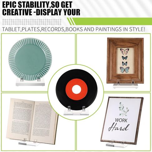 Jetec 4 Pcs Acrylic Book Easel Stand Clear Easels Acrylic Display Stands Book Holder Stand Acrylic Plate Stand for Picture Artworks Tablet Decorative Plate Photo Music Sheets, 4 x 6 x 6 Inch in Saudi Arabia