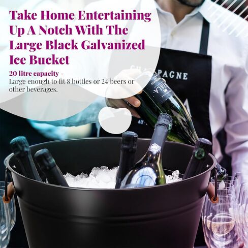 Large Champagne Bucket for Parties - 18L Ice Bucket for Champagne Bottle - Stainless Steel Beverage Tub for Indoor & Outdoor Events - 100% Leak Proof and Rust-Proof with Handles in Saudi Arabia