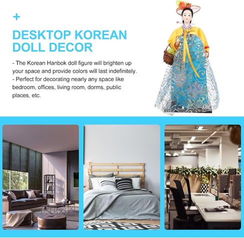 Abaodam Handmade Doll Decoration for Home Decoraciones para Salas De Casa Traditional Hanbok Dolls De Los Muertos 2022 Looks Signature Asian Decorations Doll Decor South Korea Wedding in Saudi Arabia