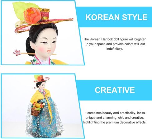 Abaodam Handmade Doll Decoration for Home Decoraciones para Salas De Casa Traditional Hanbok Dolls De Los Muertos 2022 Looks Signature Asian Decorations Doll Decor South Korea Wedding in Saudi Arabia