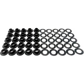 C.S. Osborne 25 Sets Black Grommets & Plain Washers #B1-0 (1/4" Hole)