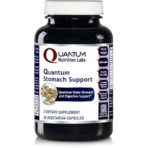 QNL Quantum Stomach Support - Digestive Enzymes for Women & Men - Organic Digestion Supplement - Vegan Bromelain Nutritional Supplement - 60 Plant-Source Caps