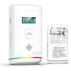 Siterwell CO Detector, Plug in Carbon Monoxide Detector with LCD Digital Display and Sound Warning, ETL Listed, AC Powered Portable Carbon Monoxide Detector with Battery Backup for Home Office Travel