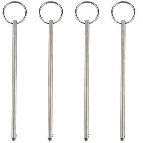 4 Pcs Quick Release Long Pin, Diameter 0.236"(6mm), Usable Length 5-3/4"(146mm), Overall Length 6.3"(160mm), Full 316 Stainless Steel, Marine Hardware