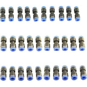 DGZZI 30-Pack Straight Type Pneumatic Push Connector In Fittings For Air/Water Hose and Tube Connector 4mm 6mm 8mm PU